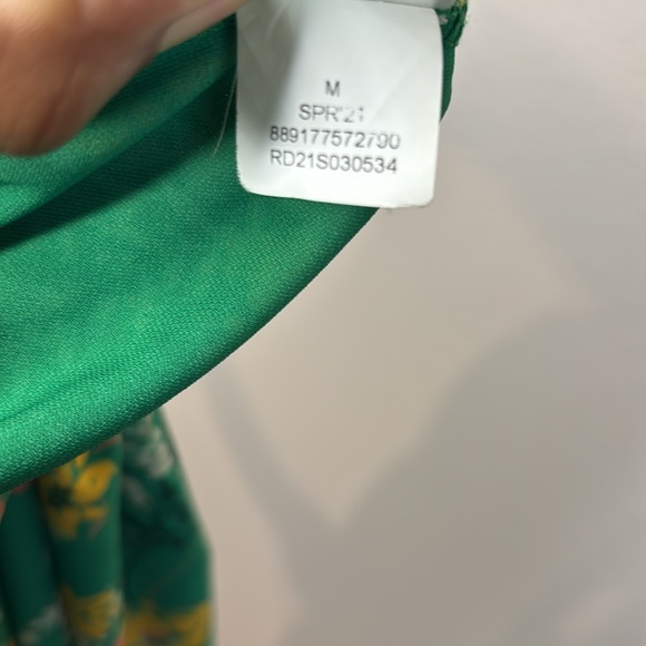 Rachel Rachel Roy Floral Printed Faux Wrap Midi Kelly Green Combo Dress M - Picture 12 of 13
